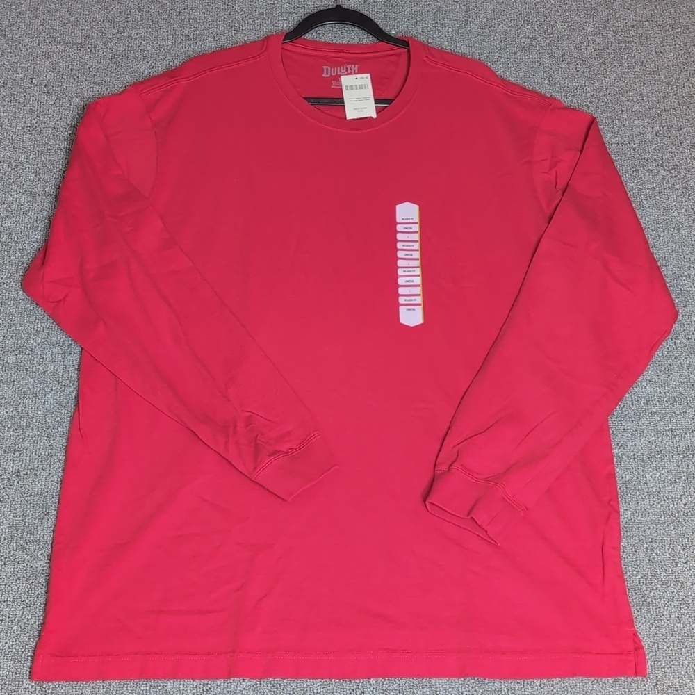 NWT Duluth Trading Co Longtail Relaxed Fit Long Sleeve Tee Size Large in Red